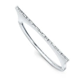 7Ct Baguette Diamond Thin Elegant Cocktail Bangle Bracelet 14K White Gold Finish