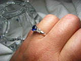 1.7ct Round Cut Blue Sapphire Diamond Trilogy Engagement Ring 14k WhiteGold Over