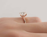 1.5ct Oval Cut Diamond Engagement Ring Solitaire Promise 14k Yellow Gold Finish