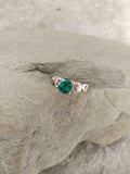 1.2ct Engagement Ring Round Cut Green Emerald Infinity Wave 14k Rose Gold Finish