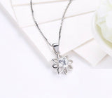 0.6ct Round Cut Diamond Pendant Flower Solitaire 14k White Gold Finish NO CHAIN