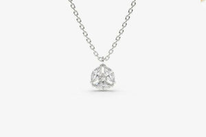 0.7ct Diamond Pendant Chain Marquise Cut Solitaire Cluster 14k White Gold Finish