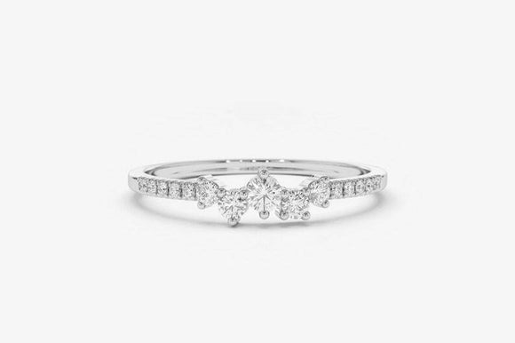 1ct Round Cut Diamond Solitaire with Accents Engagement Ring 18k White Gold Over