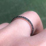 2ct Round Cut Black Diamond Eternity Wedding Ring Band 14k White Gold Finish New