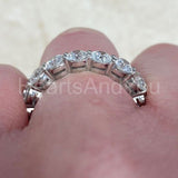 2ct Round Cut Moissanite Iced Full Eternity Wedding Band 14k White Gold Plated