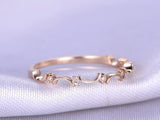 0.5ct Round Cut Diamond Wedding Ring Band Minimalist Dainty 14k Rose Gold Finish