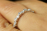 2Ct Round Cut DVVS1 Diamond Bezel Set Stylish Stackable Ring 14K White Gold Over