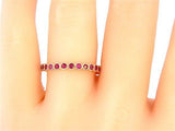 1ct Round Cut Pink Ruby Half Eternity Wedding Band Ring 14k Rose Gold Finish