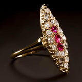 3Ct Round Cut Pink Ruby Diamond Antique Vintage Art Ring 14K Yellow Gold Finish