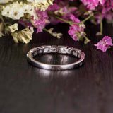 Half Eternity Wedding Ring Band 1.5ct Baguette Cut Diamond 14k White Gold Finish