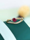 1.2ct Heart Pink Ruby Diamond Engagement Ring 14k Yellow Gold Finish Split Shank