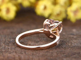 1.2ct Heart Cut Peach Morganite Engagement Ring 14k Rose Gold Finish Heart Shape