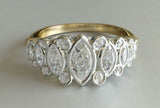 2ct Marquise Cut Diamond Engagement Ring Filigree Antique 14k Yellow Gold Finish