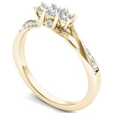 3Ct Princess Cut Diamond Trendy Solitaire Engagement Ring 14K Yellow Gold Finish