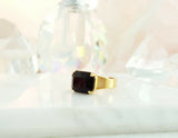 0.75ct Emerald Cut Black Diamond Solitaire Engagement Ring 14k Yellow Gold Over