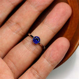 1ct Round Cut Blue Sapphire Engagement Ring 6 Prong Solitaire 14k WhiteGold Over