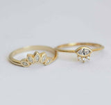 1.5ct Marquise Cut Diamond Engagement Ring 14k Yellow Gold Over Crown Bridal Set