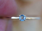 0.4ct Engagement Ring Round Cut London Blue Topaz Solitaire 14k Yellow Gold Over