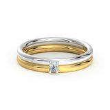 0.3ct Wedding Ring Band Round Cut Diamond Anniversary Design 14k DualGold Finish