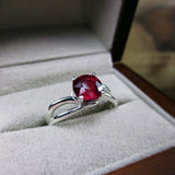 1.5ct Round Pink Ruby Engagement Ring Split Band Solitaire 14k White Gold Finish