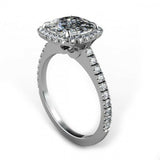 3ct Cushion Cut VVS1 Diamond Halo Cocktail Engagement Ring 14k White Gold Finish