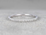 1Ct Round Cut Diamond Minimalist Half Eternity Wedding Band 14K White Gold Over