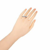 3ct Round Cut Blue Sapphire Diamond Eternity Wedding Band 14k White Gold Finish