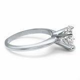 2.5ct Heart Cut Diamond Engagement Ring Solitaire Promise 14k White Gold Finish