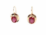 1.2ct Oval Cut Pink Ruby Solitaire Drop Earrings 14k Rose Gold Finish