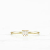 Dainty Minimalist Engagement Ring 0.2ct Baguette Cut Diamond 14k YellowGold Over