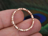 1.4ct Round Cut Diamond Wedding Band Stackable Full Eternity 14k RoseGold Finish