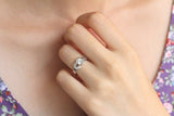 Knot Engagement Ring 0.8ct Round Brilliant Cut Diamond 14k White Gold Finish