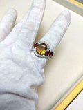 5ct Engagement Ring Oval Cut Yellow Citrine Cocktail 14k White Gold Finish