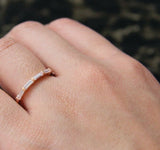 Minimalist Wedding Ring Band 1.2ct Baguette Cut Diamond 14k Rose Gold Finish