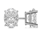 2ct Oval Cut Simulated Diamond Solitaire Stud Earrings 14k White Gold Plated