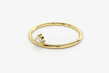 0.2ct Engagement Ring Round Cut Diamond Minimalist Design 14k Yellow Gold Finish