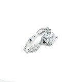 2.04ct Round Cut Diamond Engagement Ring Infinity Design 14k White Gold Finish