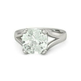 3Ct Cushion Cut Diamond Split Band Solitaire Engagement Ring 14K White Gold Over