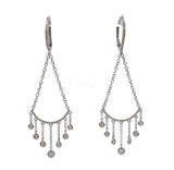 0.34ct Round Cut Moissanite Party Wear Dangle Earrings 14k White Gold Plated