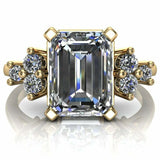 3.7ct Emerald Cut Diamond Engagement Ring Petite Solitaire 14k White Gold Finish