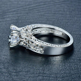 1.2ct Round Cut Diamond Engagement Ring 14k White Gold Finish Filigree Vintage