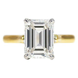 2.1ct Emerald Cut Diamond Engagement Ring Classic Solitaire 14k Yellow Gold Over