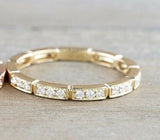 1ct Round Cut Diamond Wedding Band 14k Yellow Gold Finish Stackable Anniversary