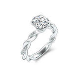 Infinity Twisted Rope Engagement Ring 1.2ct Round Cut Diamond 14k WhiteGold Over