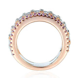 5Ct Cushion Cut Diamond Amethyst Half Eternity Wedding Band 14K Rose Gold Finish