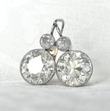 2ct Round Cut Moissanite Bezel Set Drop Earrings For Women 14k White Gold Plated