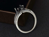 2.3ct Engagement Ring Oval Cut Diamond Solitaire with Accent 14k White Gold Over