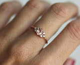 1ct Oval Cut Peach Morganite Engagement Ring 14k RoseGold Over Minimalist Petite