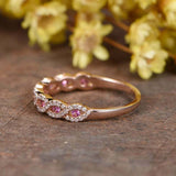 2ct Round Pink Sapphire Infinity Twisted Half Eternity Band 14k Rose Gold Finish