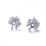 1.3ct Round Cut Diamond Tree Branch Style Stud Earrings 14k White Gold Finish